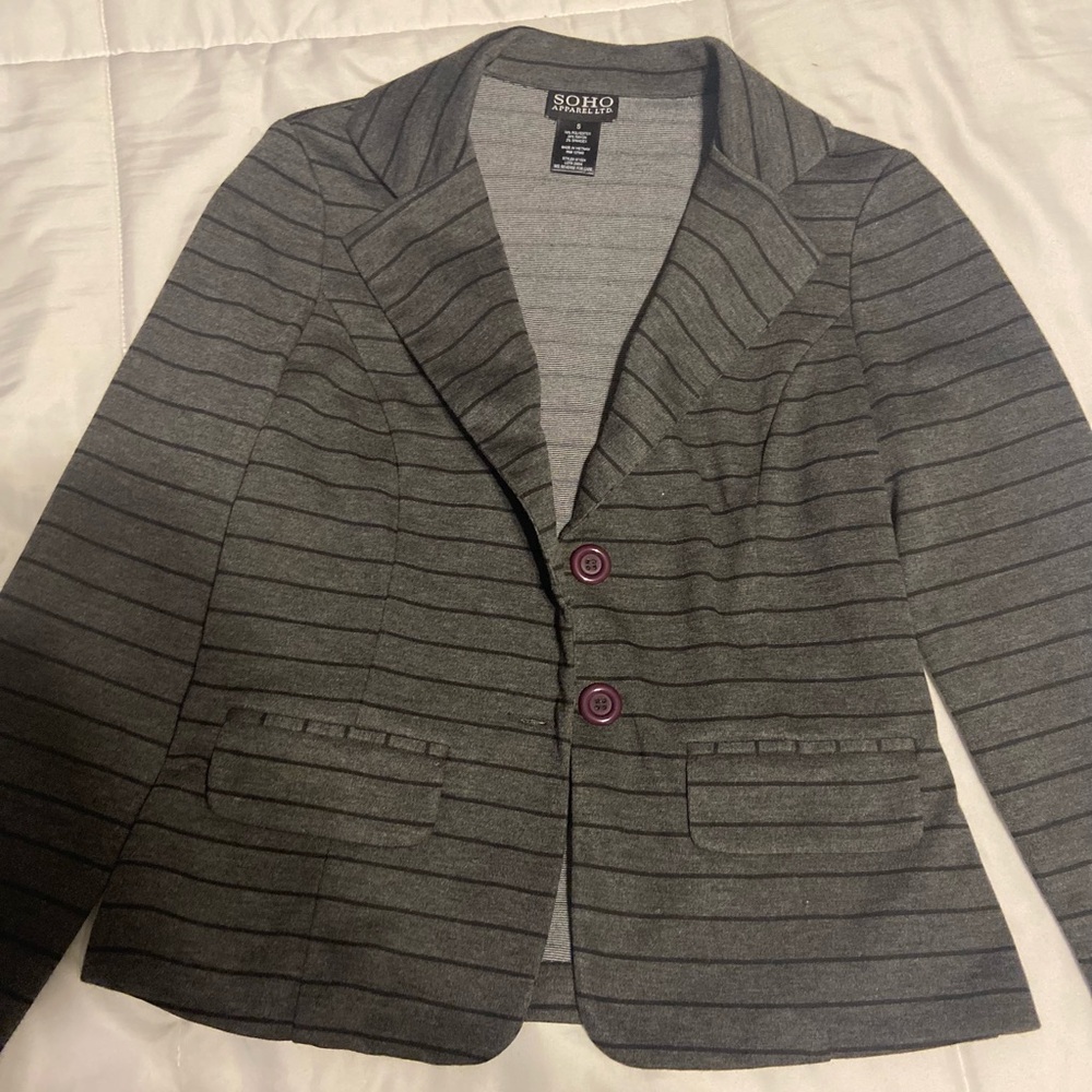 SOHO Gray Striped Blazer